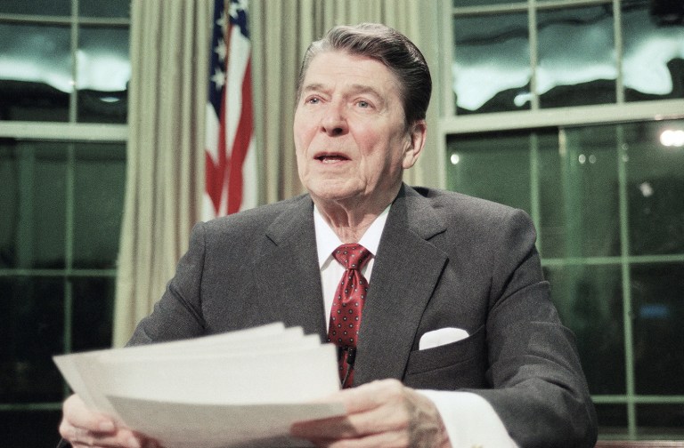 President Ronald Reagan took his case for tax reform directly to the American people. (AP Photo/Dennis Cook)