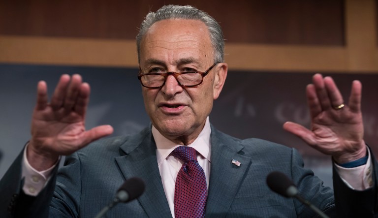 Senate Minority Leader Chuck Schumer is calling on President Trump to block the sale of a company founded by ousted White House communications director Anthony Scaramucci, along with most other major Chinese investment in the U.S. (AP Photo/J. Scott Applewhite)