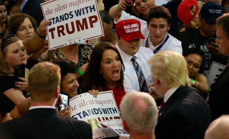 Trump supporters are almost 100 percent more likely to use politically incorrect language online than their pro-Clinton counterparts, according to a new study. (AP Photo/Jae C. Hong)
