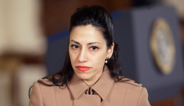 After President Trump tweeted that Huma Abedin (pictured above), one of Hillary Clinton's top aides, should be arrested, the Council of American-Islamic Relations said Trump is attempting to use the Justice Department to shut down his opponents. (AP Photo/Pablo Martinez Monsivais)