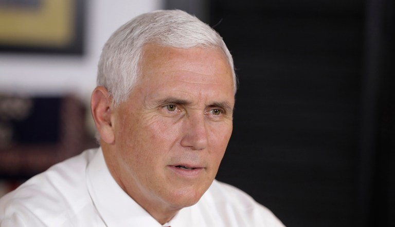 The vice president's visit is the first effort by the White House to lean on Donnelly, one of the centrist Democrats in the Senate. (AP Photo/Darron Cummings)