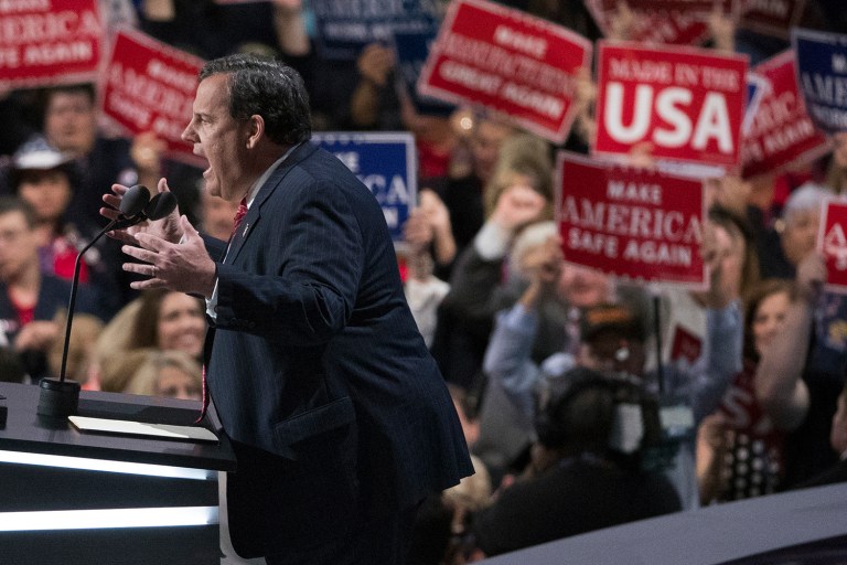 "The absolute result of sitting out is a Hillary Clinton presidency," Christie said. (AP Photo/Evan Vucci)