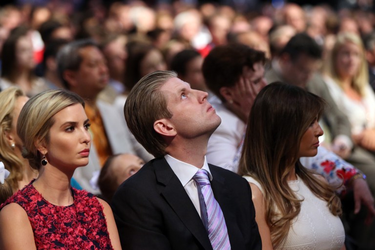 GOP front-runner Donald Trump admitted that two of his children — Ivanka and Eric Trump — were 