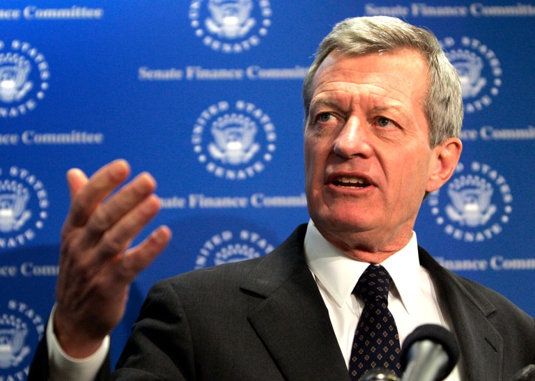 Sen. Max Baucus compared the Obamacare website to Humpty Dumpty on Friday, signaling that the Montana Democrat might be interested in delaying the penalties in Obamacare if the site doesn't get fixed. (AP Photos/Susan Walsh, File)
