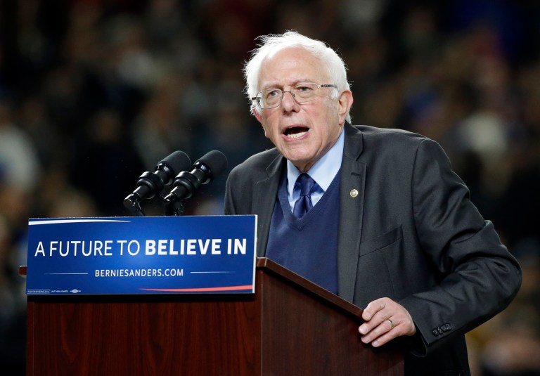 Democratic presidential candidate Sen. Bernie Sanders had his best day of the primary fight Saturday, trouncing former Secretary of State Hillary Clinton in Alaska, Hawaii and the delegate rich Washington. (AP Photo/Elaine Thompson)