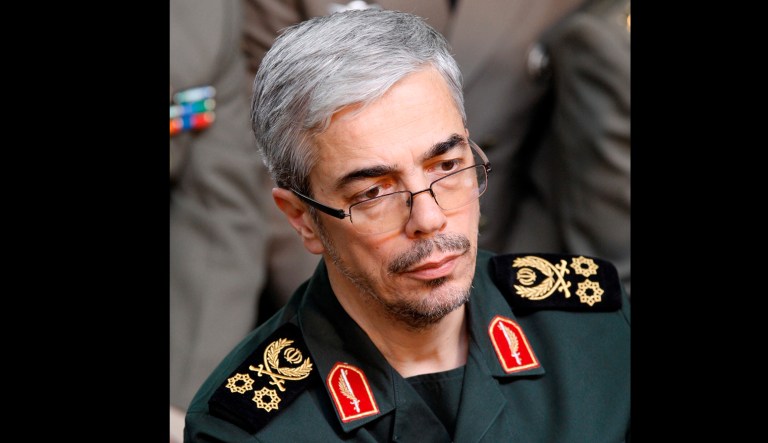 Mohammad Hossein Bagheri sits in a meeting in Tehran.