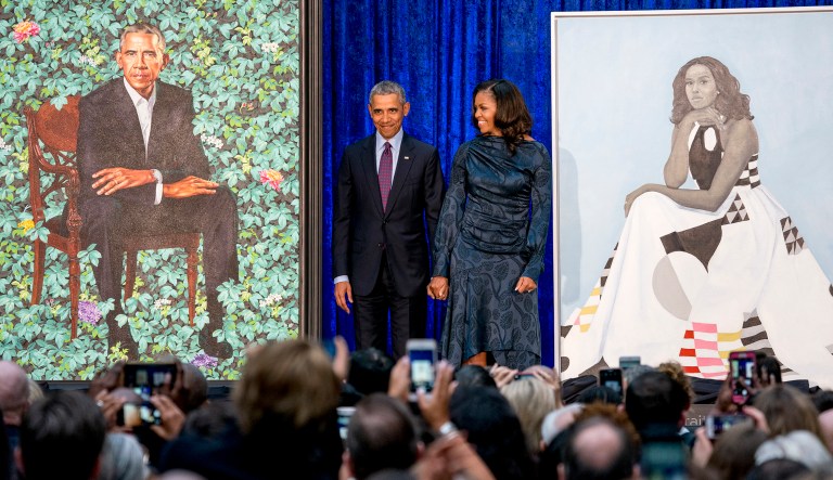 The portraits of former President Barack Obama and former first lady Michelle Obama were unveiled in a ceremony last month. Those paintings were commissioned by the National Portrait Gallery, but were funded through private donations. (AP Photo/Andrew Harnik)