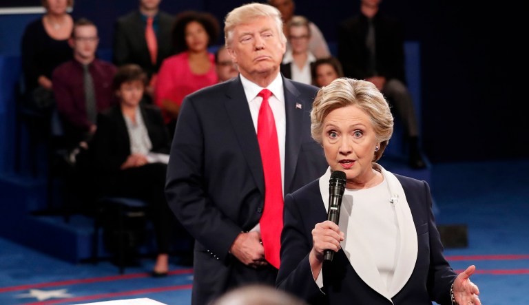 Former Democratic presidential nominee Hillary Clinton said last week the investigation into whether President Trump and his campaign colluded with Russia during the election could be bigger than the Watergate scandal. (Rick T. Wilking/Pool via AP)