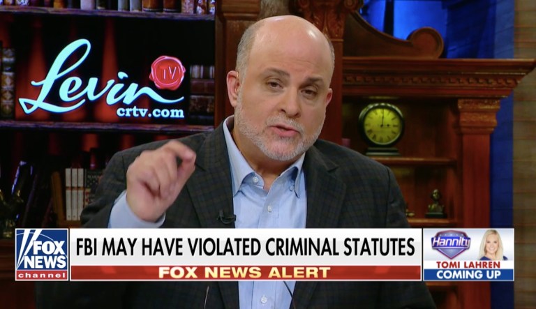 Conservative commentator Mark Levin said Thursday night on Fox News that 