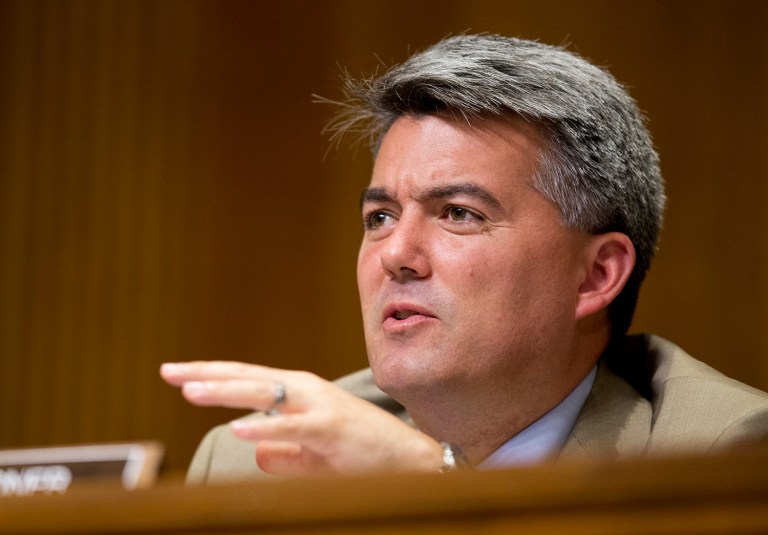 Sen. Cory Gardner, R-Colo., said Thursday that President Trump hasn't clarified to Congress yet how Mexico will end up paying for his border wall. (AP Photo/Manuel Balce Ceneta)