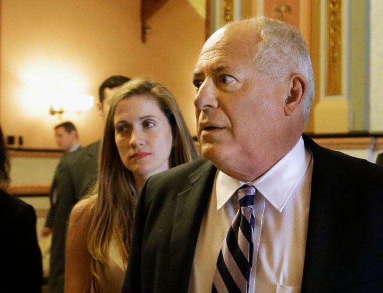 FILE - In this May 19, 2014 file photo, Illinois Gov. Pat Quinn is seen at the state Capitol in Springfield. He told reporters Tuesday, June 3, 2014, in Chicago he is not done working on a state budget. State lawmakers last week approved a $35.7 billion spending plan that doesn't include an extension of the state's 2011 income tax increase. Quinn wanted it to avoid massive budget cuts. (AP Photo/Seth Perlman, File)