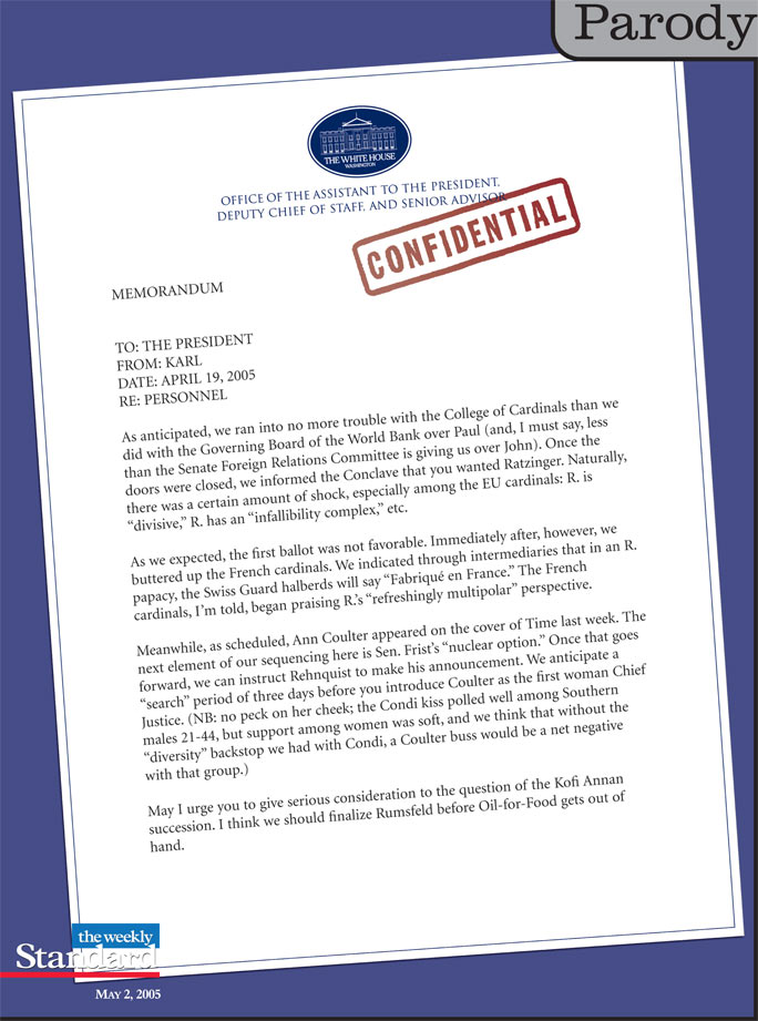 From the desk of Karl Rove.