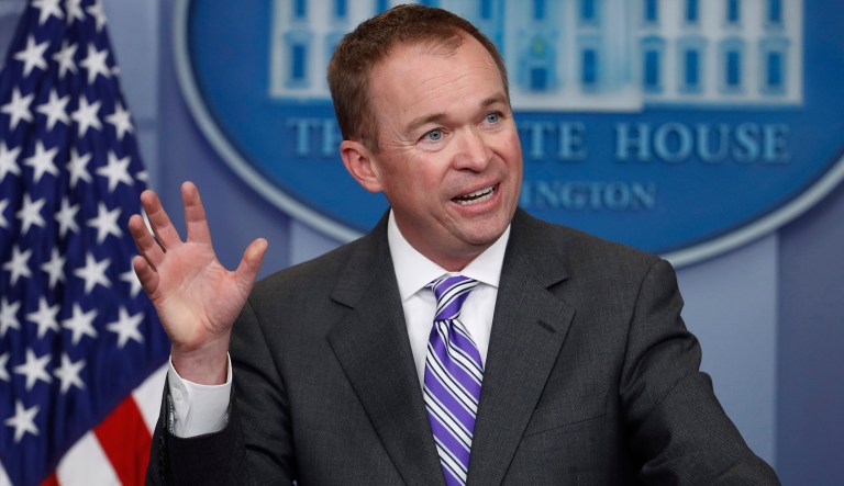 Under the Dodd-Frank Act that created the agency, a departing director can name an acting head before the Senate confirms a replacement nominated by the president, but Trump announced Mulvaney would be taking over the bureau. (AP Photo/Manuel Balce Ceneta)
