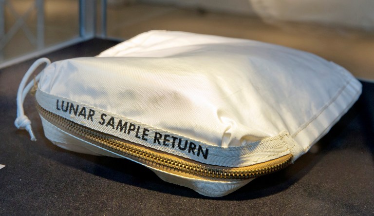 The artifact from the Apollo 11 mission was misidentified and sold at an online government auction in 2015 for $995. (AP Photo/Richard Drew, File)