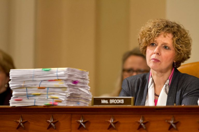 Susan Brooks wasted little time Friday when she reportedly moved to file paperwork for a gubernatorial bid within minutes of Mike Pence's formal withdrawal. (AP Photo)