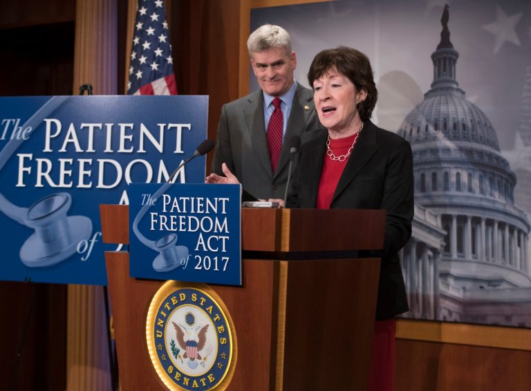 Sens. Susan Collins, R- Maine, and Bill Cassidy, R-La., released a unique Obamacare replacement plan that would let states choose to keep the current Obamacare in place, pick a GOP alternative or have nothing. (AP Photo/J. Scott Applewhite)