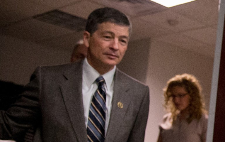 Rep. Jeb Hensarling. R-Texas, arrives for a news conference on Capitol Hill in Washington, Tuesday, April 14, 2015, following a GOP strategy meeting. (AP Photo/Andrew Harnik)