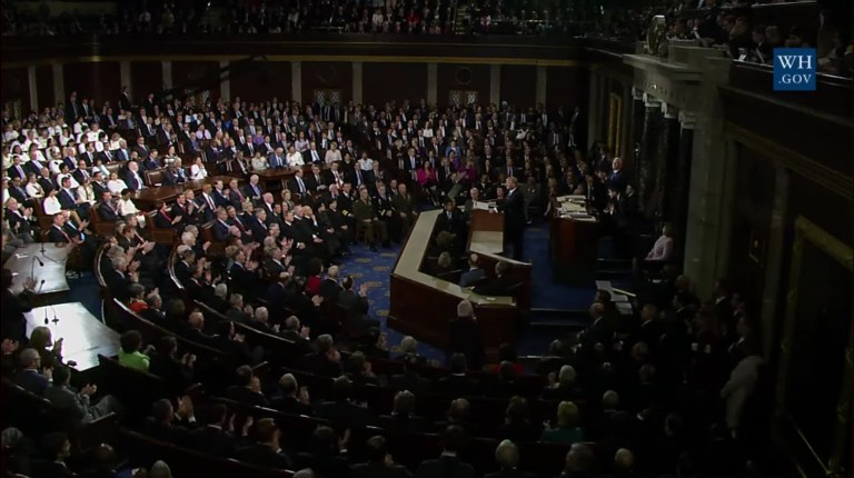 These lines prompted standing ovations from members of Congress. (Screengrab/WH.gov)