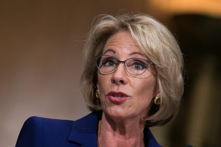 Betsy DeVos said that if a female student were grabbed by the genitals she would consider it sexual assault. (Graeme Jennings/Washington Examiner)