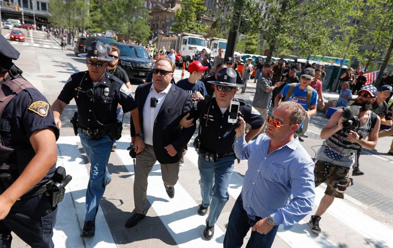 A Texas jury will decide if Infowars' Alex Jones on-air persona makes him unfit to have custody of his three children with ex-wife Kelly Jones. (AP Photo/John Minchillo)