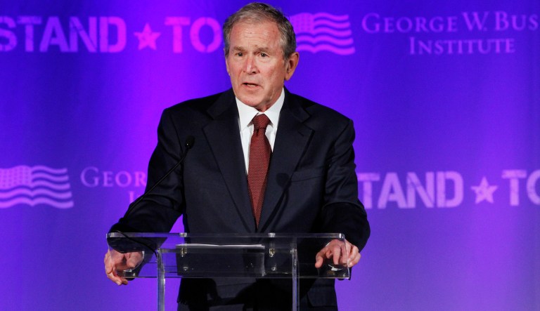 Former President George W. Bush said immigrants fill the jobs American citizens are unwilling to do and thus should be welcomed to the country. (AP Photo/Jacquelyn Martin)