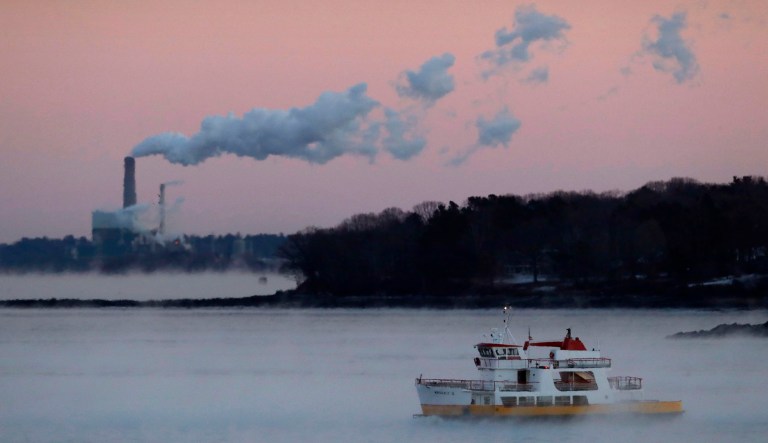 Nine states agreed on a plan Wednesday to reduce carbon dioxide emissions by 30 percent between 2020 and 2030. The pact includes New York, Connecticut, Delaware, Maine, Maryland, Massachusetts, New Hampshire, Rhode Island, and Vermont. (AP Photo/Robert F. Bukaty)