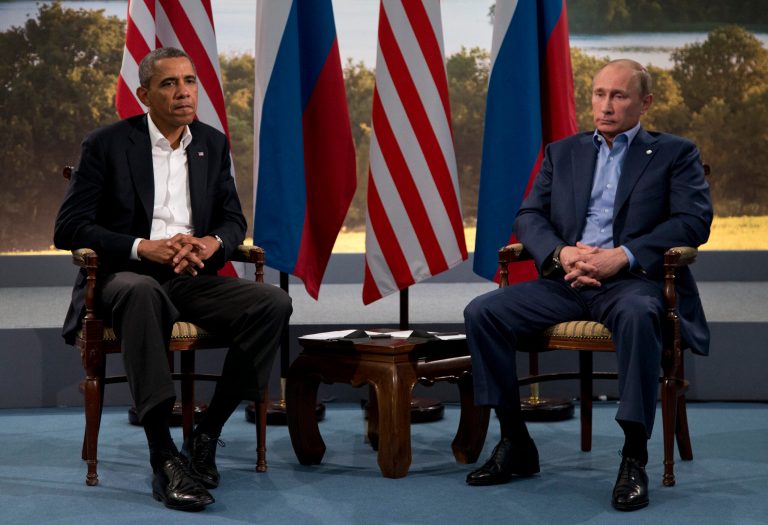 President Obama will not meet with Russian President Vladimir Putin at next month's D-Day memorial service in Normandy, White House spokesman Jay Carney said Wednesday. (AP Photo/Evan Vucci, File)