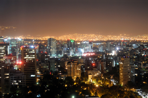 Mexico City lights at night