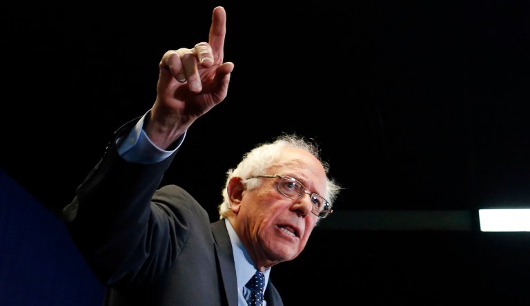 Sanders said the situation was different from Sen. Bob Menendez, D-N.J., who is also under an ethics probe. Unlike Franken, Senate Democrats have not called on Menendez to step down before his investigation is completed. (AP Photo/Patrick Semansky)