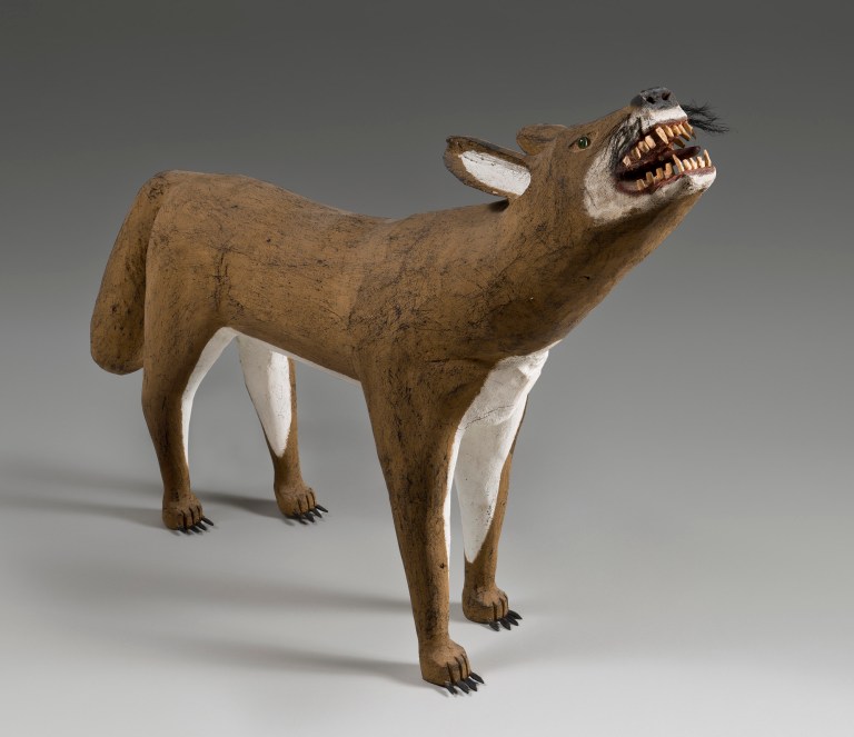 This undated photo provided by the American Folk Art Museum shows Felipe Benito Archuleta's 1982 sculpture 