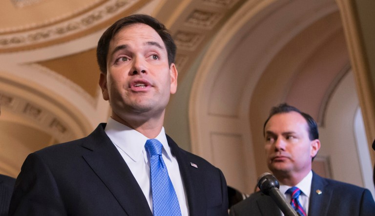 GOP leadership on Wednesday hinted that a child tax credit, pushed by Republican Sens. Marco Rubio of Florida and Mike Lee of Utah, will make it into a final tax bill. (AP Photo/J. Scott Applewhite, File)