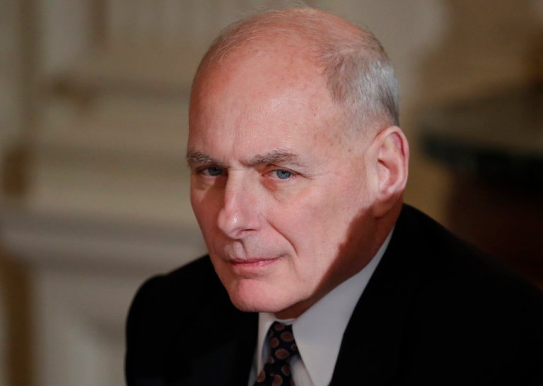White House Chief of Staff John Kelly attends a meeting with state and local officials about infrastructure in the State Dining Room of the White House in Washington, Monday, Feb. 12, 2018. (AP Photo/Carolyn Kaster)