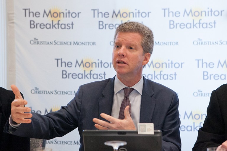 White House budget director Shaun Donovan said Thursday that he is optimistic about reaching a deal on lifting caps on government spending after testifying on President Obama's budget before the Republican-led Congress this week. (Michael Bonfigli/The Christian Science Monitor)