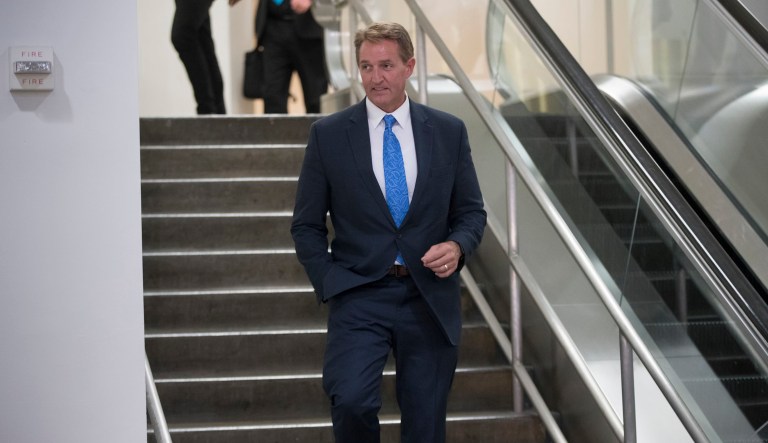 The Arizona Republican Party is opening its doors to Senate candidate Kelli Ward, who is challenging Sen. Jeff Flake for the party's 2018 primary and appeared to receive President Trump's endorsement on Thursday. (AP Photo/J. Scott Applewhite)