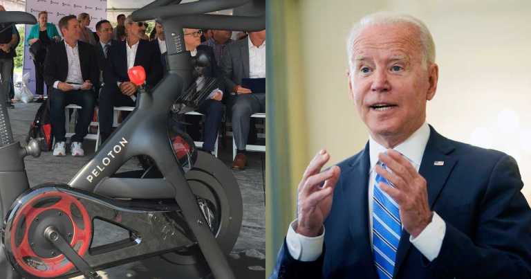 A Peloton bike and Joe Biden.