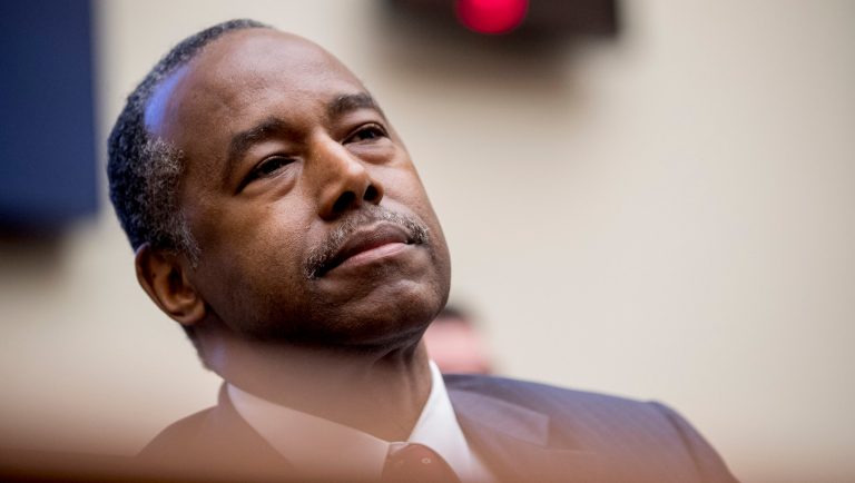 Housing and Urban Development Secretary Ben Carson testifies at a House Financial Services Committee oversight hearing on Capitol Hill in Washington, Tuesday, May 21, 2019.