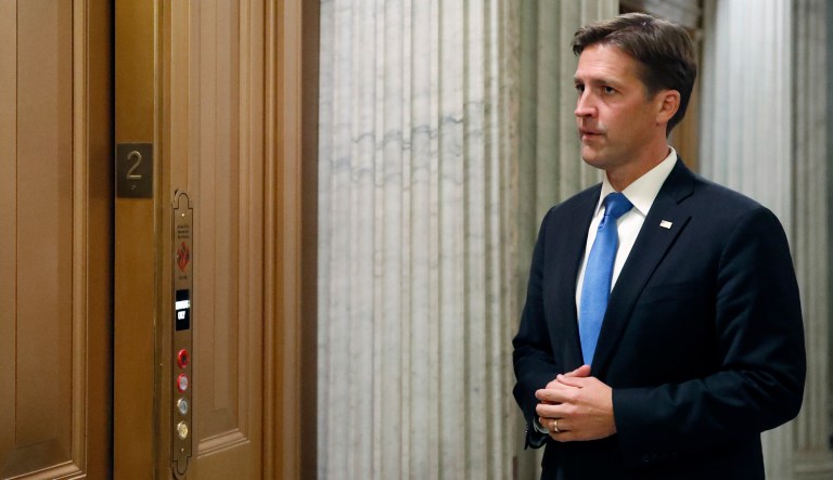 Sen. Ben Sasse, R-Neb., waits for the elevator after speaking on the Senate floor, on Capitol Hill, Wednesday, Oct. 3, 2018 in Washington.