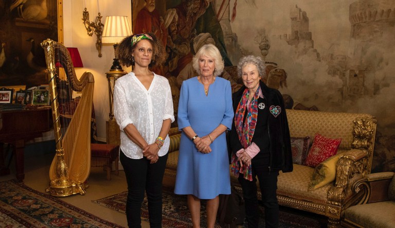 The Duchess of Cornwall with 2019 Booker prize winners Bernardine Evaristo (left) and Margaret Atwood (right) during a tea for the Booker Prize Foundation at Clarence House in London. PA Photo. Picture date: Tuesday October 15, 2019. See PA story ROYAL Camilla.