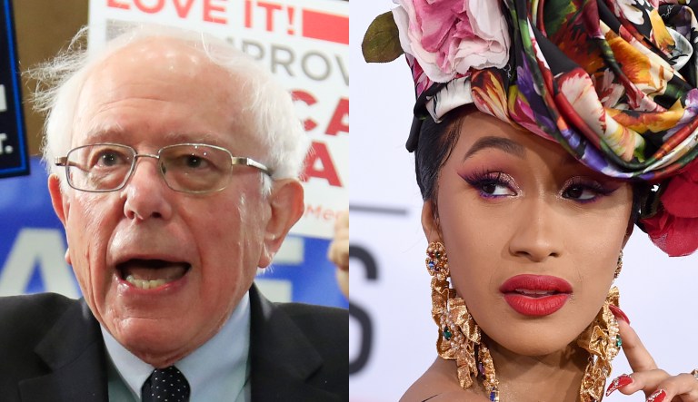Bernie Sanders and Cardi B.