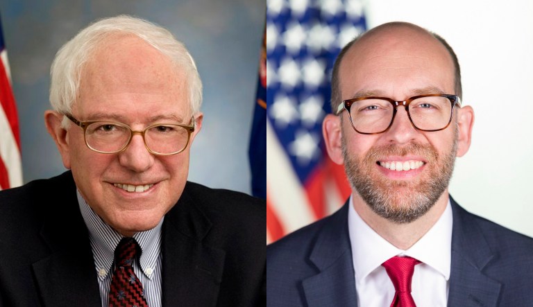 Bernie Sanders and Russell Vought.