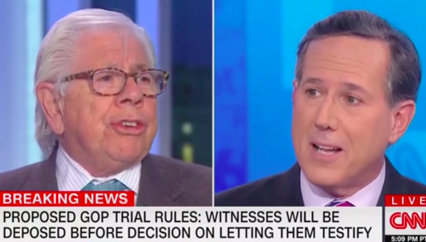 ‘Impeded facts from the beginning’: Carl Bernstein and Rick Santorum clash over Trump impeachment