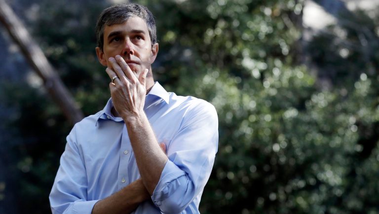 Democratic presidential candidate and former Texas congressman Beto O'Rourke pauses to watch the scenery Monday, April 29, 2019, in Yosemite National Park, Calif. 
