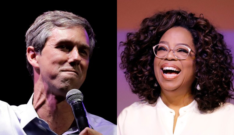 Oprah Winfrey and Beto O'Rourke are shown.