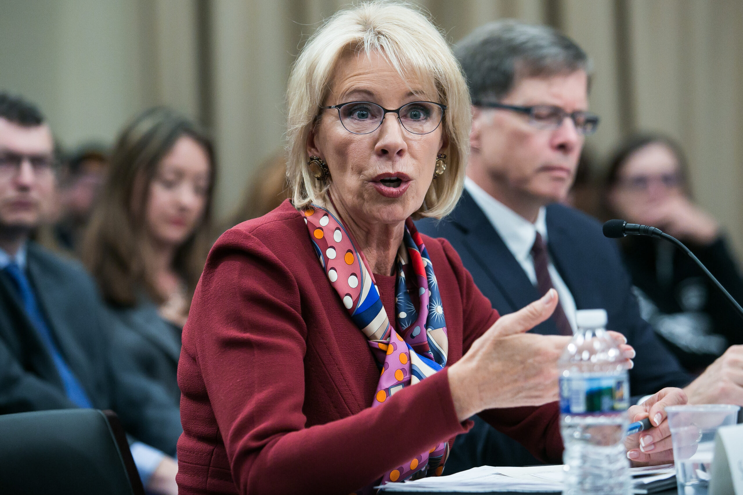 Betsy DeVos has a contentious exchange with congresswoman on federal education vouchers: WATCH