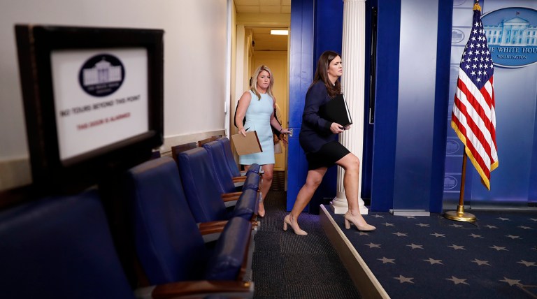 Sanders is only the third woman to serve as White House press secretary, following Dana Perino and Dee Dee Myers. (AP Photo/Alex Brandon)