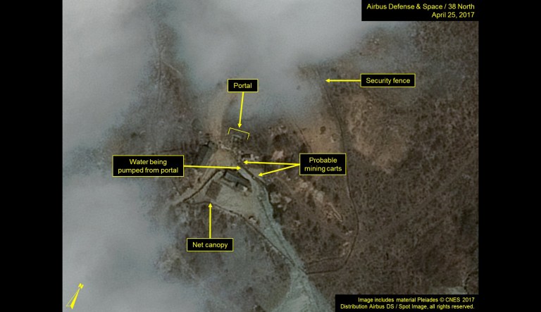 Activity at a North Korean nuclear testing site picked up late last month, according to an analysis of satellite imagery, after a brief lull. (Pic courtesy Twitter)