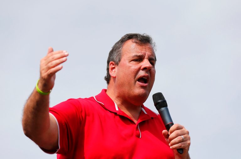 Republican presidential candidate, New Jersey Gov. Chris Christie speaks at the Iowa State Fair, Saturday, Aug. 22, 2015, in Des Moines, Iowa. (AP Photo/Paul Sancya)
