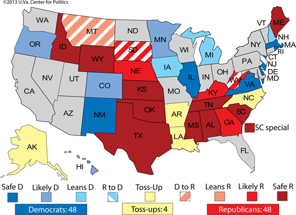 2014 Senate election map.