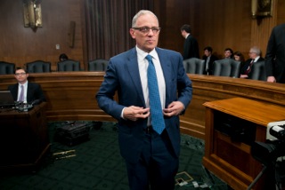 Chairman and President of the Export-Import Bank Fred Hochberg before testifying at a Senate Banking, Housing and Urban Affairs Committee, on oversight of the Export-Import bank Thursday, June 4. 2015. (Graeme Jennings/WEX)