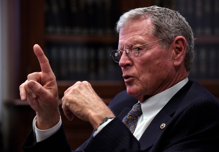 Sen. Jim Inhofe unexpectedly praised the agency before launching into a scathing critique of its priorities. (AP Photo/Susan Walsh, File)